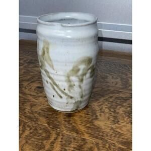 Vintage Handmade Studio Art Stoneware Pottery Glazed Vase Signed